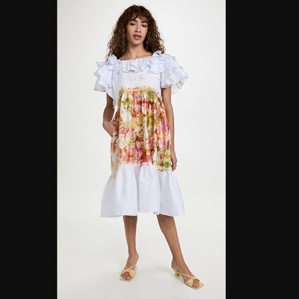 Busayo Folake Printed Ruffle Dress